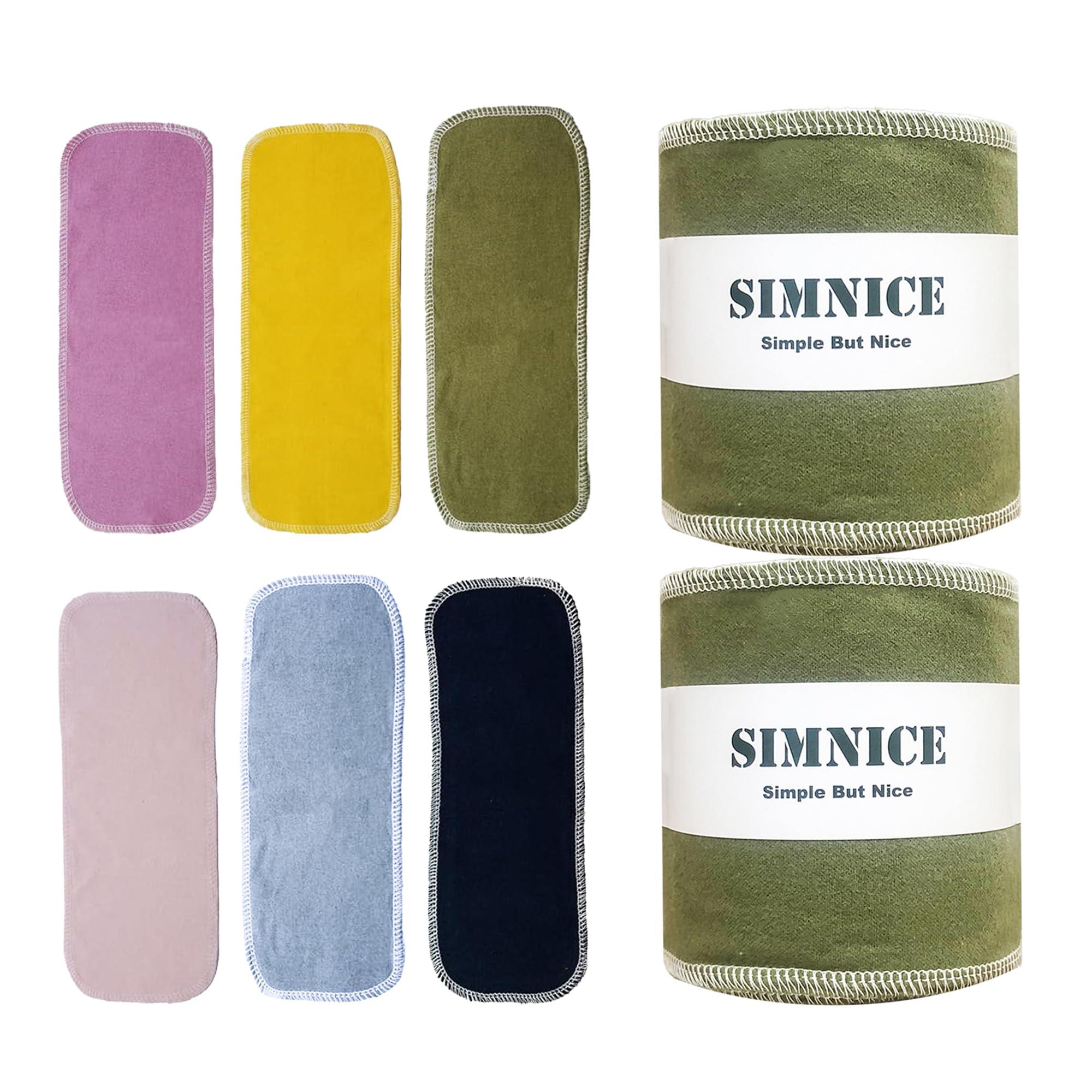 Simnice Simnice Reusable Toilet Paper Cloth 60 Pack Reusable Paperless Paper Towels, Cotton Flannel Washable Re-Rollable Cloth Toilet Paper Bidet Towels, Solid Color Absorbent Bidet Cloth Wipes