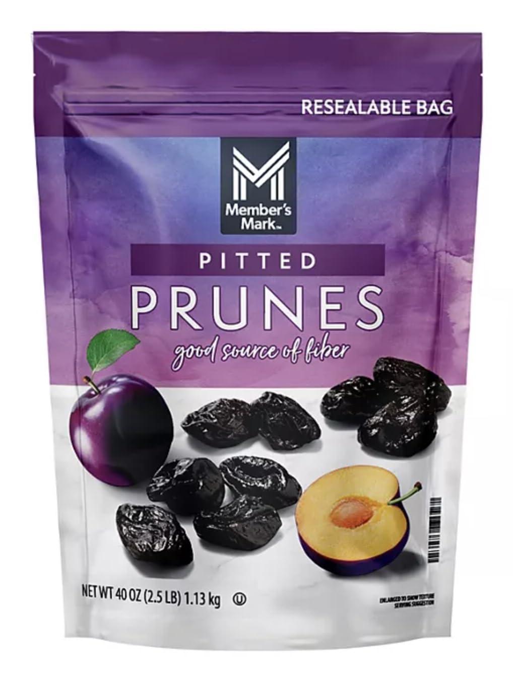 NineLife Basics Dried Pitted Prunes; Good source of dietary fiber. Great for salads, smoothies, baked treats,(40 OZ.)(2 PK)