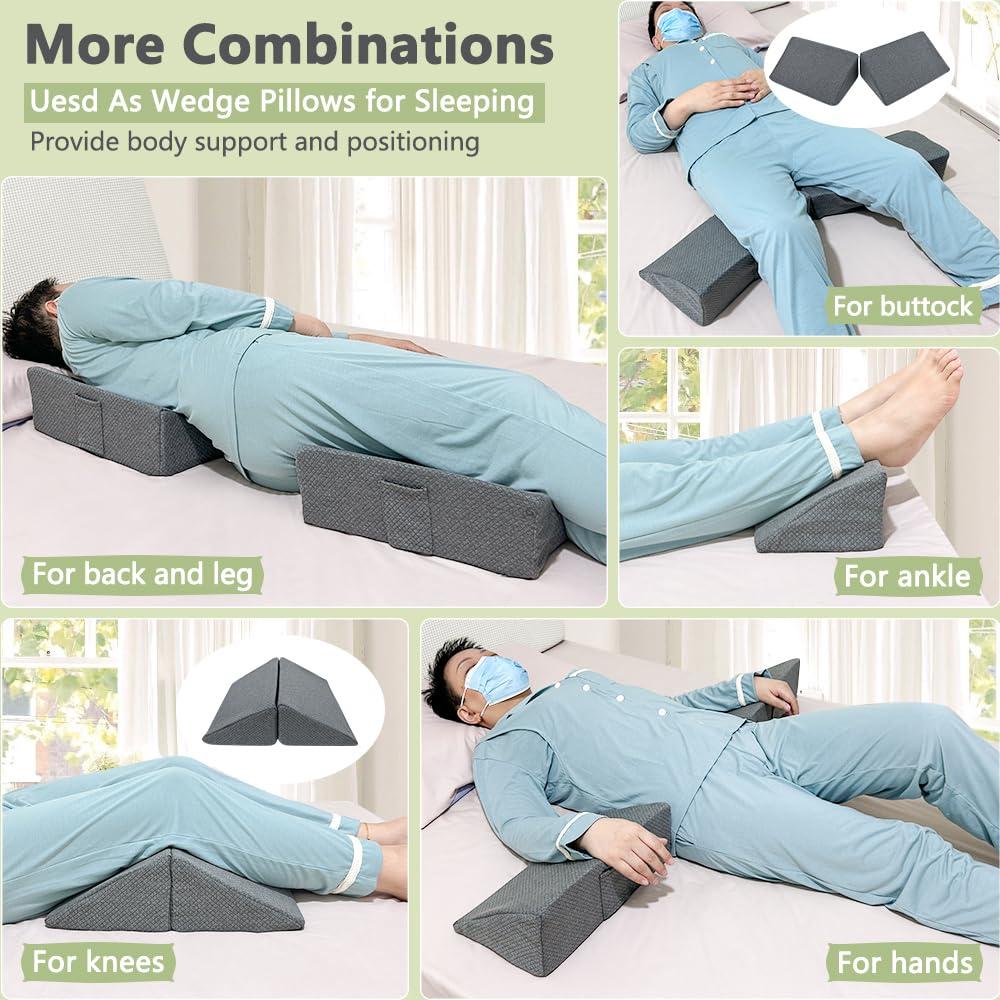 KAAMOS KAAMOS Lateral Support for Wheelchair Side Guards Wheelchair Lateral Support Cushion Posture Foam Wedge Pillows Contoured Wheelchair Cushion Side Padding for Seniors Better Posture with Strap