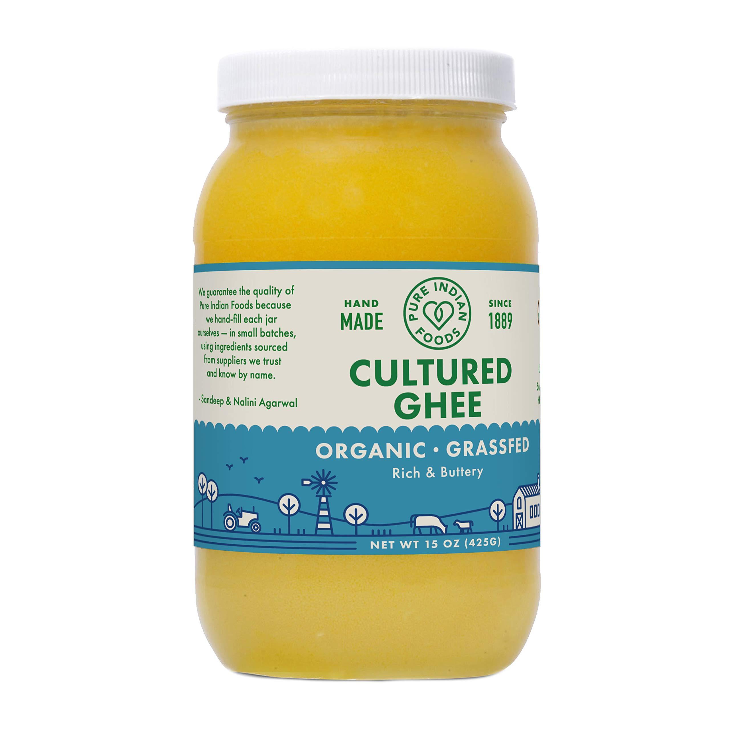 PURE INDIAN FOODS Grassfed Organic Cultured Ghee 15 oz