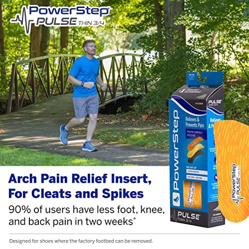 Powerstep Powerstep Pulse 3/4 Orthotics - Arch Support Inserts + Pain Relief for Cleats & Tight Running Shoes - Insoles for Plantar Fasciitis, Mild Pronation, and Shin Splints (M 12-13.5)