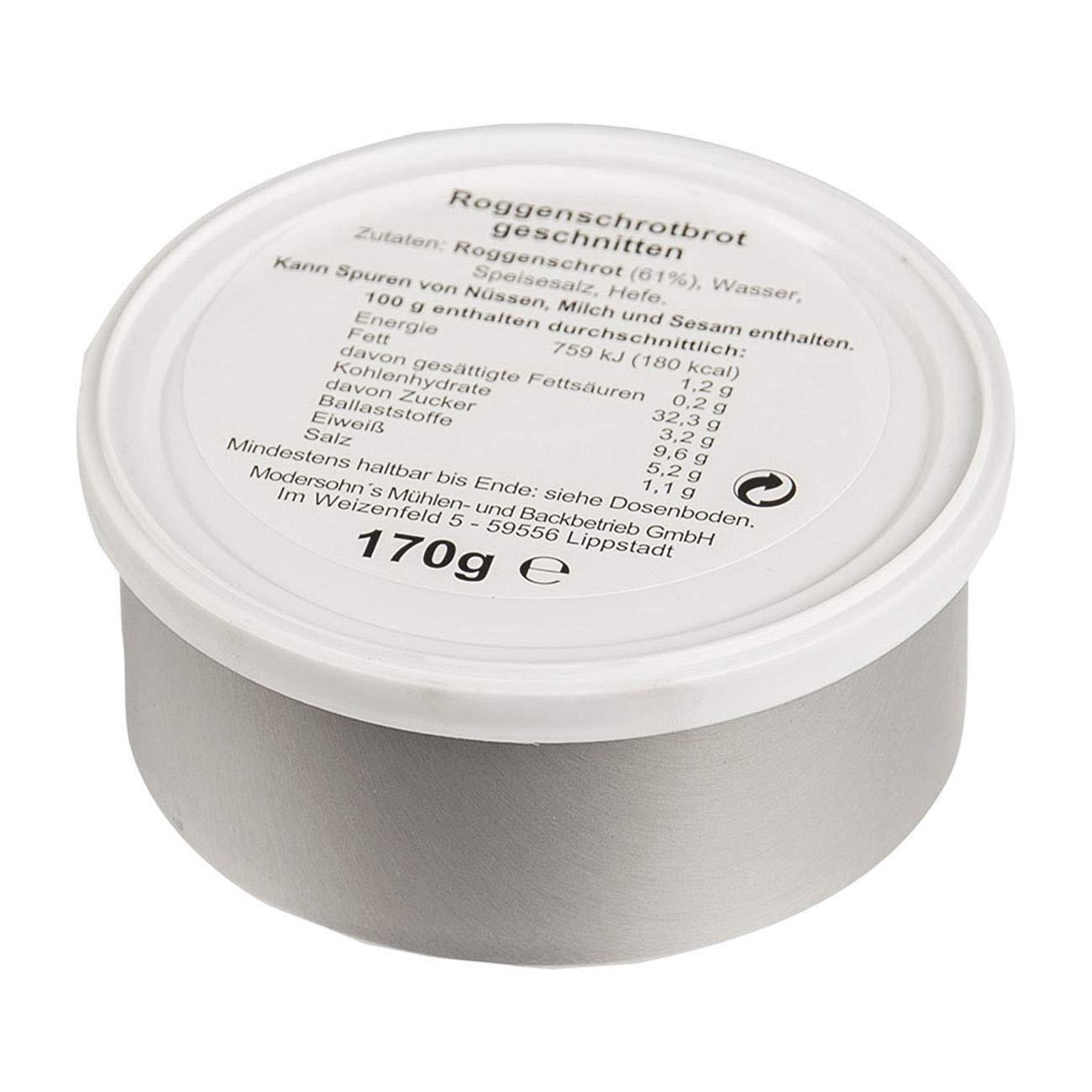 Militar Genuine German army survival food pack Outdoor Bread 170g NATO MRE can canned bread tin Grainy rye flour, sliced (2 cans x 6 oz)