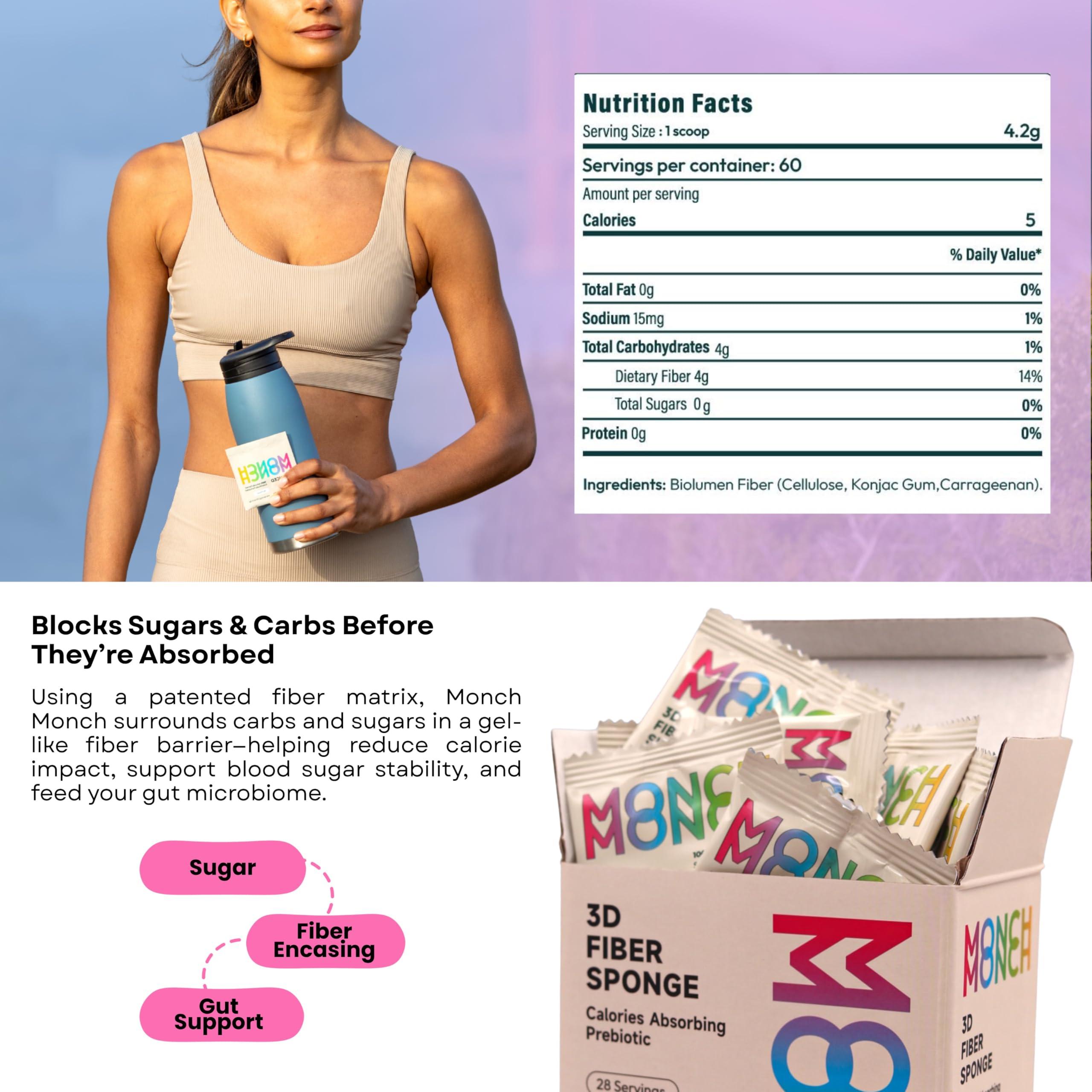 Monch Monch Monch Monch 3D Fiber Sponge Forest Berry with Natural BlackBerry Flavoring - 28 or 60 Servings (Two Week Supply, Original)