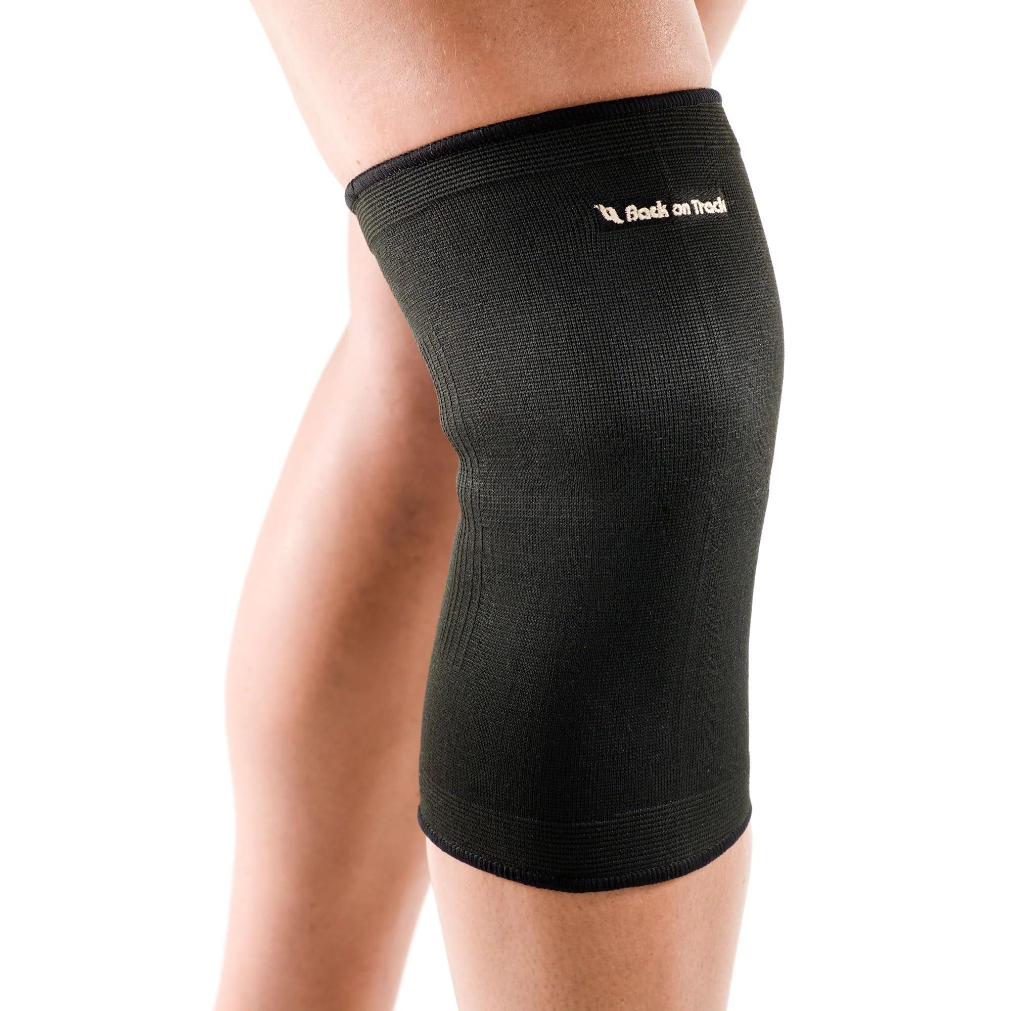 Back on Track Back on Track Knee Brace - Classic 2-Way Stretch Knee Compression Support Sleeve Brace for Adult Men & Women, 1 Pair, Black- XL