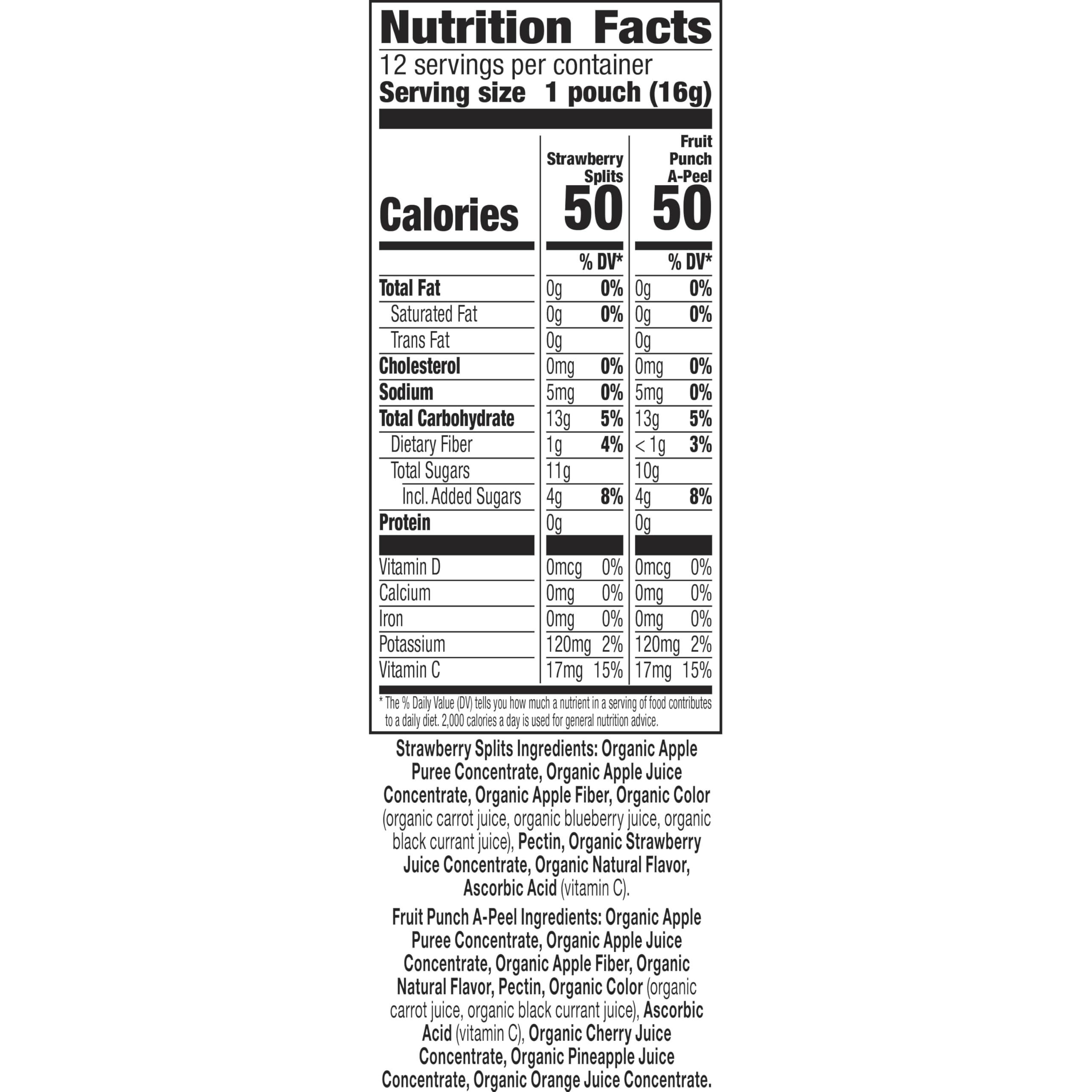 Annie's Homegrown Annie\'s Organic Fruit Peel-A-Parts Fruit Flavored Snacks, Strawberry and Fruit Punch, Gluten Free, Vegan, Variety Pack, 12 Count, 6.7 oz