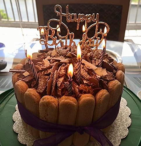 Honbay Honbay Happy Birthday Cake Topper Sparkly Bling Alloy Crystal Rhinestones Cake Topper Cake Decoration for Birthday Party (Gold)