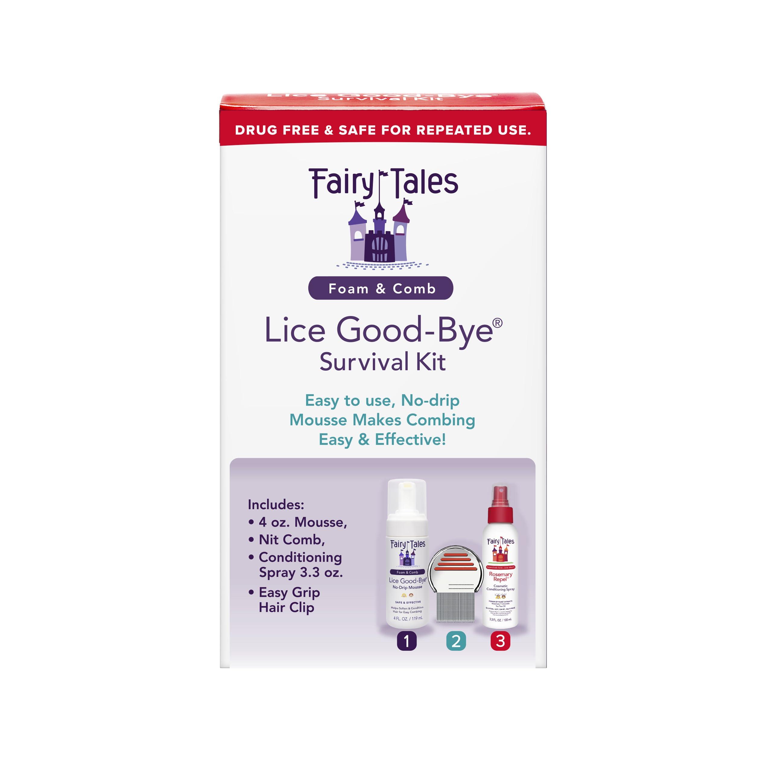 Fairy Tales Fairy Tales Lice Good-Bye Survival Kit for Lice Treatment - Includes Treatment Mousse, Conditioning Spray, Comb, & Clip