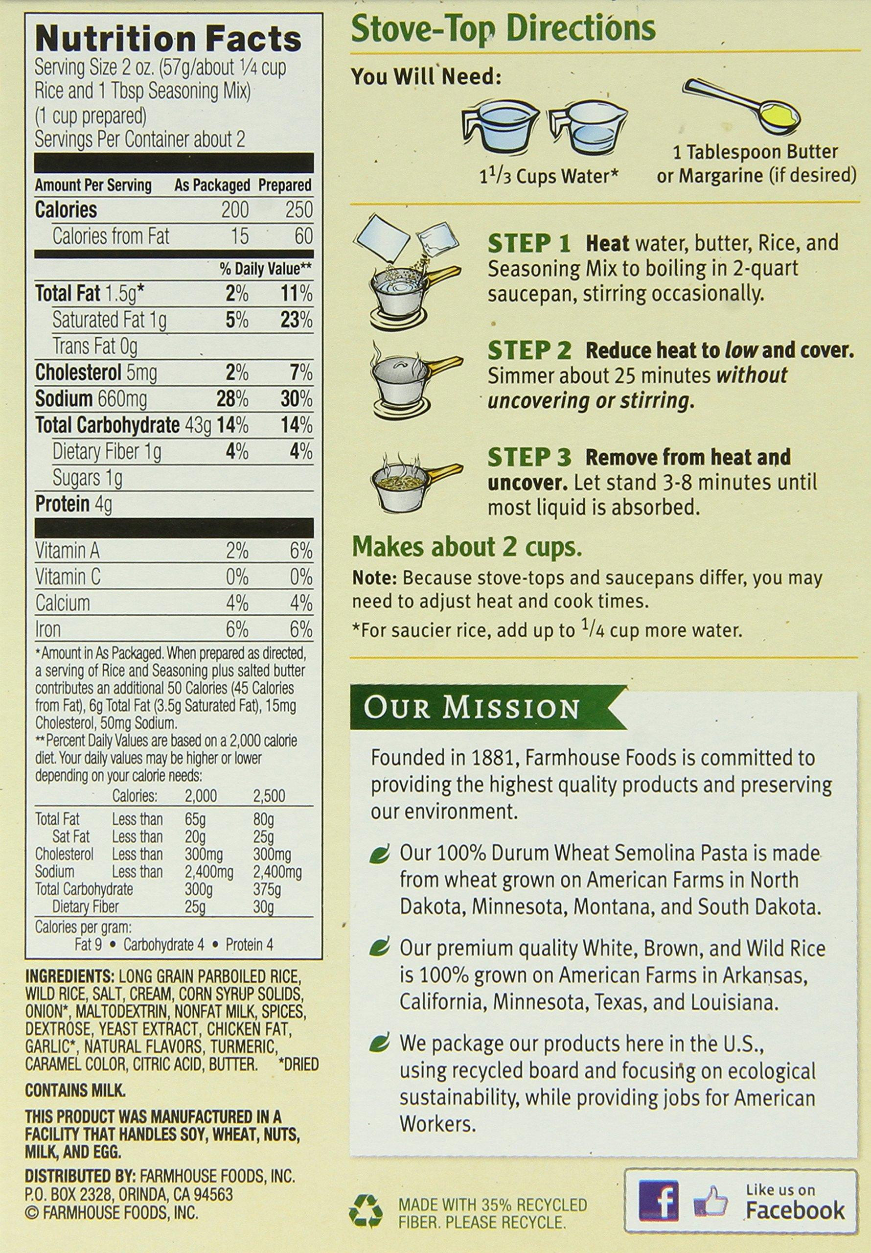 Farmhouse Farmhouse Long Grain Wild Rice, Herb and Butter, 4 Ounce (Pack of 12)