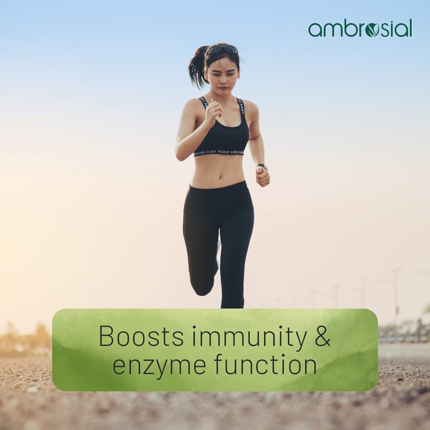 AMBROSIAL Ambrosial Zinc Tablets High Strength 30 mg (Pack of 1-60 Capsules)