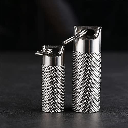 WANERSEN WANERSEN Titanium Waterproof Pill Case EDC Container Capsule Case Outdoor Camping Metal Box, Large