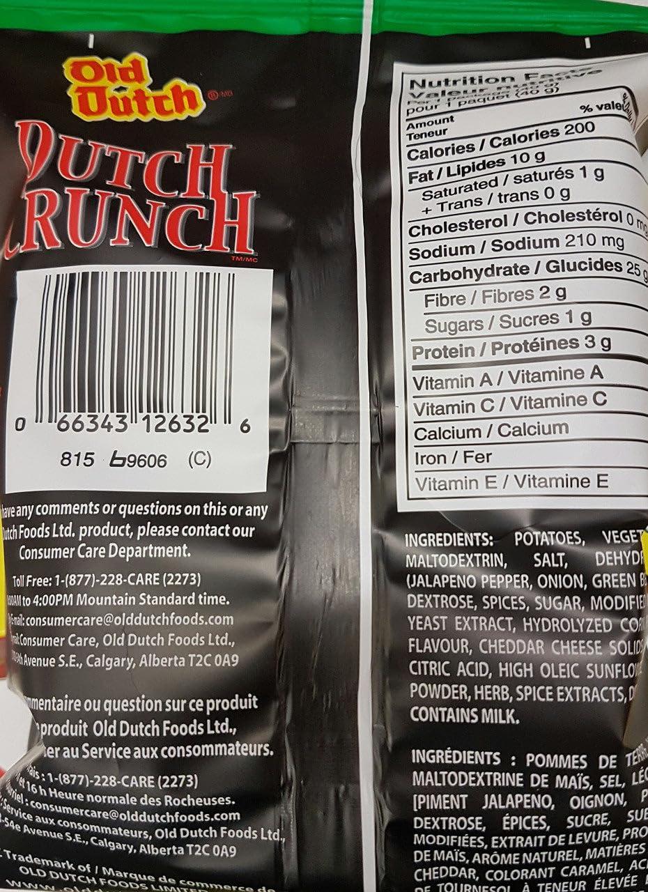 Dutch Crunch Old Dutch Dutch Crunch Jalapeno & Cheddar 40g/1.411oz Chips {Canadian}