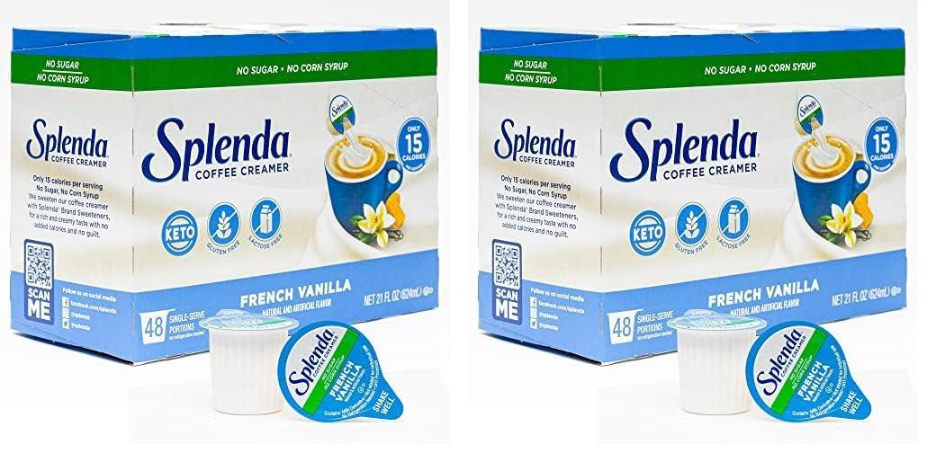 SPLENDA SPLENDA Single Serve Coffee Creamer Cups, Sugar Free French Vanilla, 48 Count (Pack of 2)