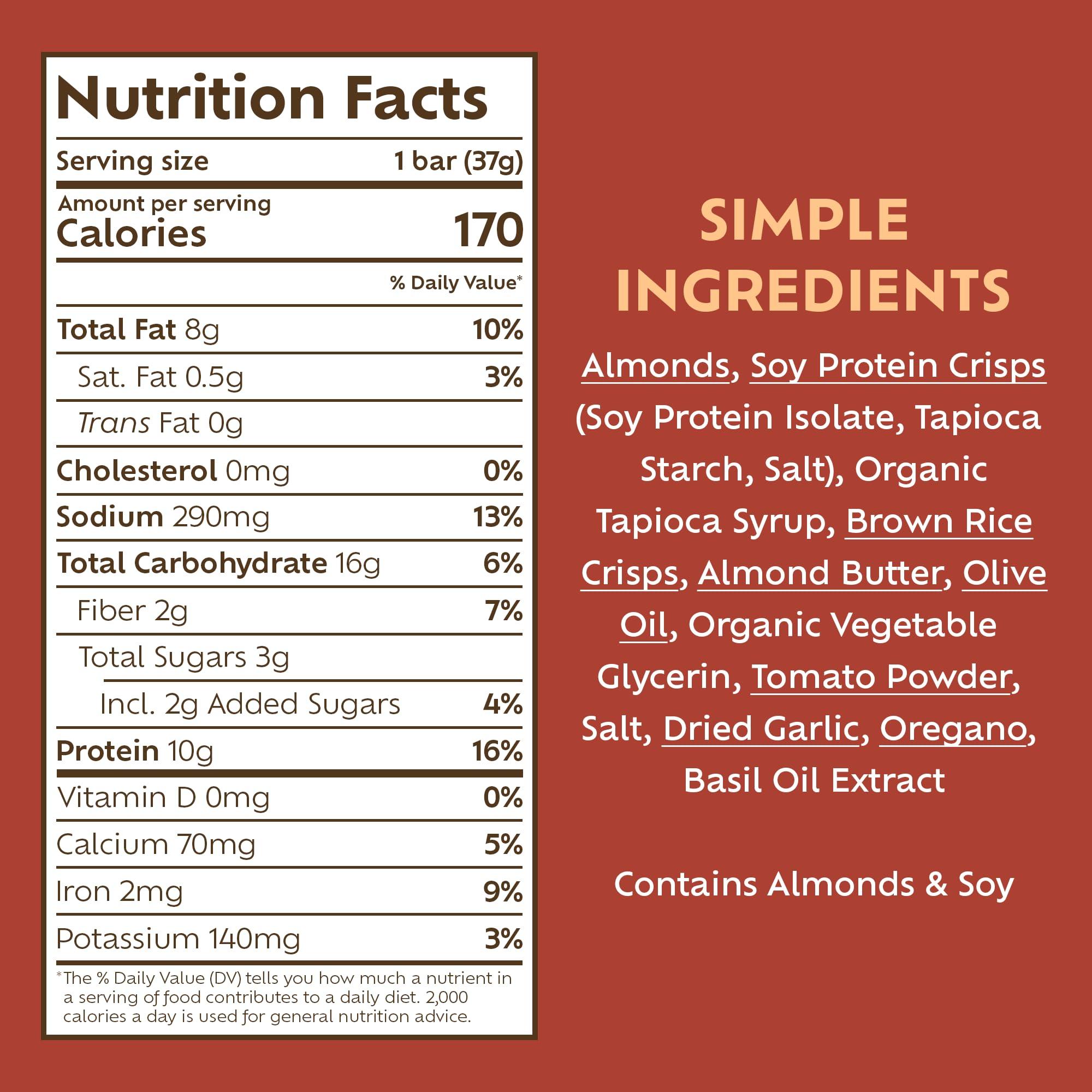 Afar Afar Savory Protein Bars Low Sugar, High Protein Healthy Snack for Adults Meal Replacement Bar Rice Crispy Texture Vegan, Gluten Free 8 Bars (Italian Bruschetta)