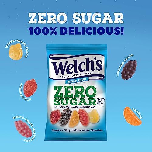 Welch's Welch’s Fruit Snacks, Zero Sugar Variety Pack with Mixed Fruit, Berries 'N Cherries & Island Fruits, Gluten Free, 3 oz (pack of 12)