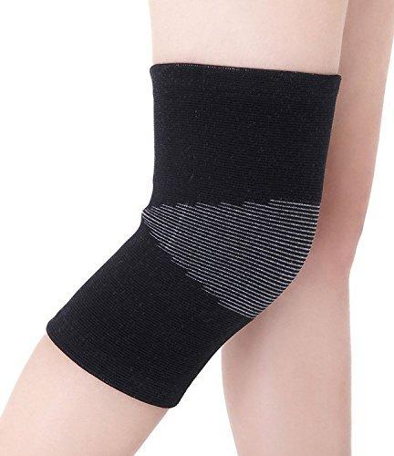 Runee Runee Compression Bamboo Charcoal Knee Sleeve For Arthritis Relief, Pain, And Swelling - Effective Support For Running, Jogging, Workout, Hiking, And Recovery (L/XL, Black)