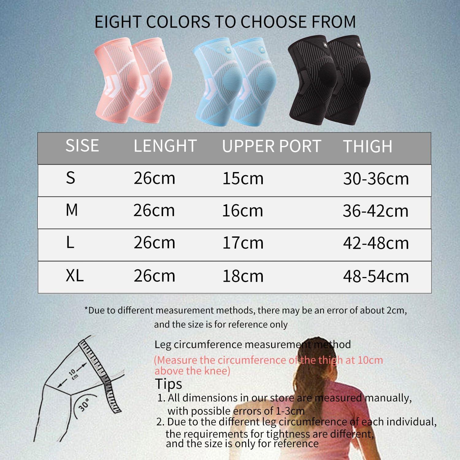 Cinlitek Cinlitek Knee Supports Brace for Women, Knee Compression Sleeves for Joint Pain Relief, Arthritis,Injury Recovery, Meniscus Tear,Knee Pain, ACL, MCL,Jogging Squats, Sports (Medium, Blue)