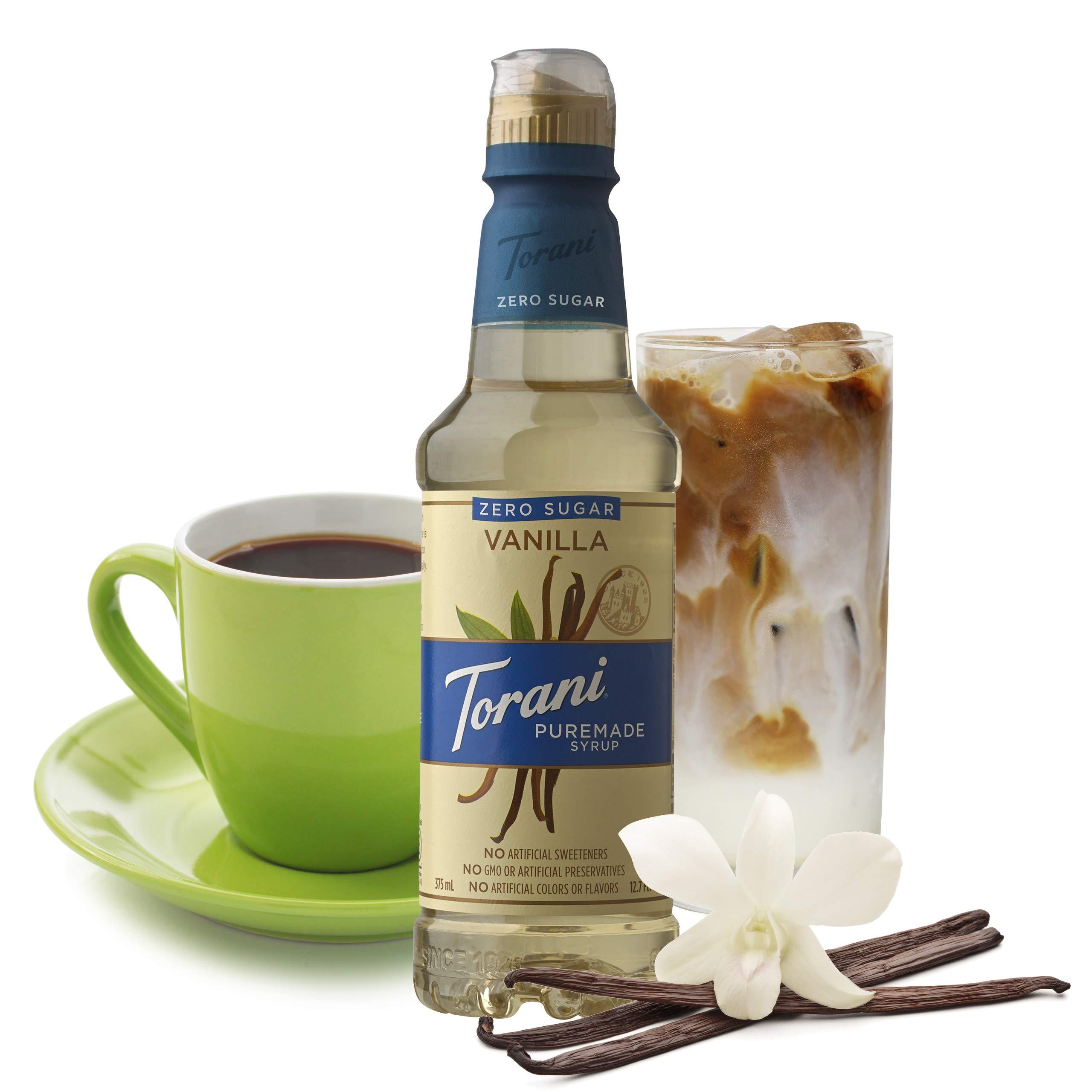 Torani Torani Puremade Zero Sugar Syrup, Vanilla, 12.7 Ounce (Pack of 4)