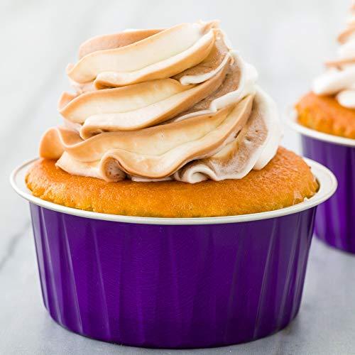 Restaurantware Restaurantware 4 Ounce Disposable Ramekins 100 Round Creme Brulee Disposable Cups - Oven-Safe For Cupcakes And Muffins Purple Aluminum Disposable Baking Cups Freezer-Safe Lids Sold Separately