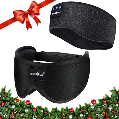MUSICOZY MUSICOZY Sleep Eye Mask Bluetooth Headband for Women Men, 3D Contoured Cup Night Eye Mask Blindfold for Sleeping with Light Blockout Sleep Mask for Side Sleeper Travel Office Night Mask, 2 Packs
