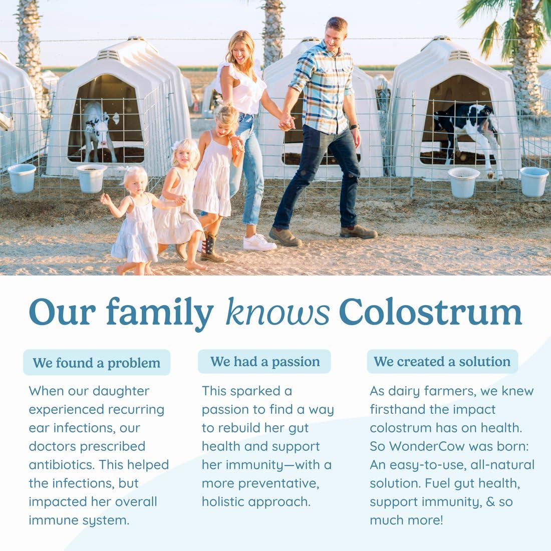 WONDERCOW WONDERCOW Colostrum Supplement Powder for Gut Health, Immune Support, Muscle Recovery & Wellness | Natural IgG Pure Whole Bovine Colostrum Superfood, Unflavored, 30 Servings