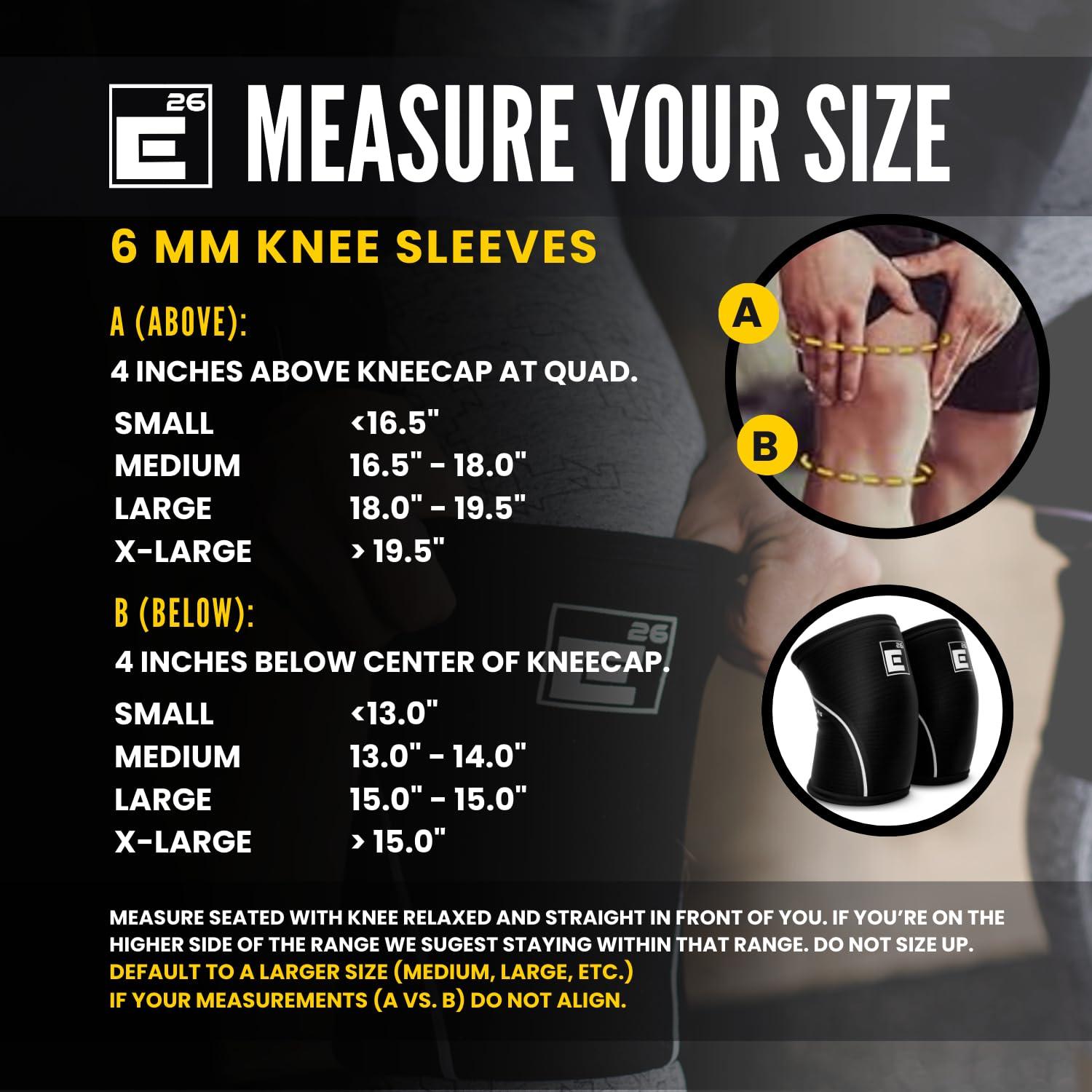 Element 26 Knee Sleeves for Weightlifting (Sold as a Pair) - 6mm Neoprene for Knee Compression, Mobility, and Warmth - Perfect for Functional Fitness, Squats, Deadlifts, Olympic Lifting (Extra Large)