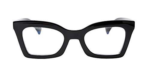 SOOLALA SOOLALA Anti-Blue Blocker Light Butterfly Readers Cateye Reading Glasses, Black, 3.0