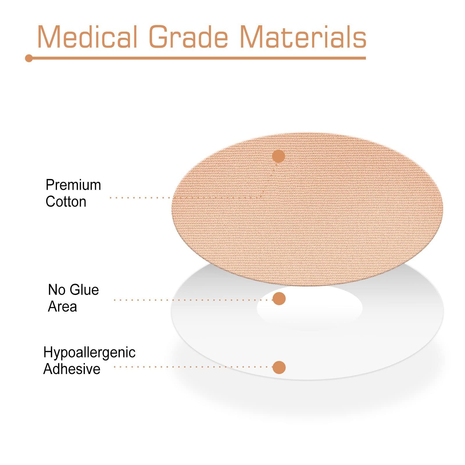 funpatch funpatch 20 Pack Adhesive Patches for Freestyle Sensor Libre 3 Cover Waterproof Libre 3 Sensor Covers Diabetic CGM Tape, Beige