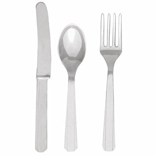 amscan Amscan Silver Plastic Assorted Cutlery, 24 Ct. | Party Tableware (Pack of 2)