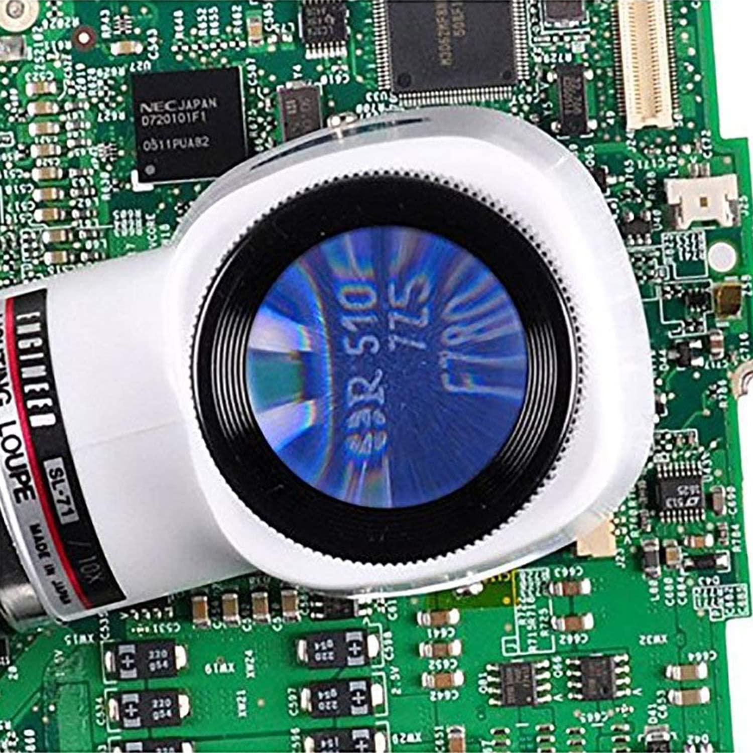 Engineer Engineer SL-71 LED Flashlight Magnifier with 10x Magnification, Scratch-Resistant Twin Lens Construction and Integrated Square Scale (Made in Japan)