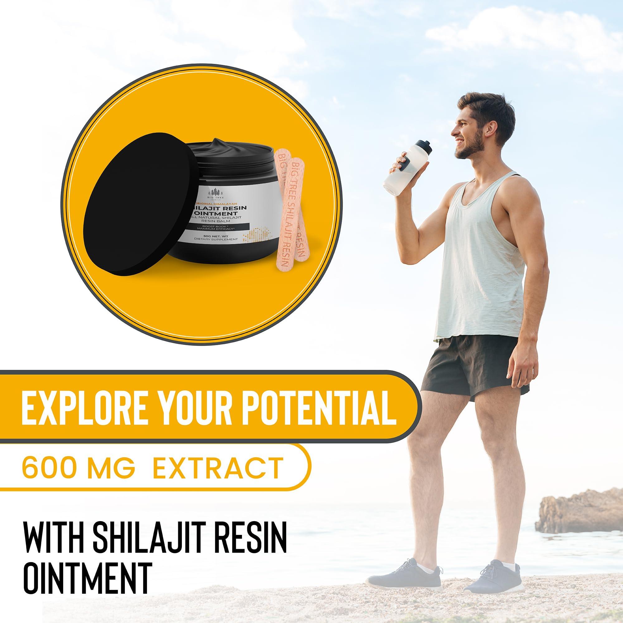 BIG TREE HERBALS BIG TREE HERBALS Original Shilajit Resin Ointment - High Potency Gold Grade Balm for Men & Women, Natural Energy & Wellness Boost, 50G Pure Shilajit Extract