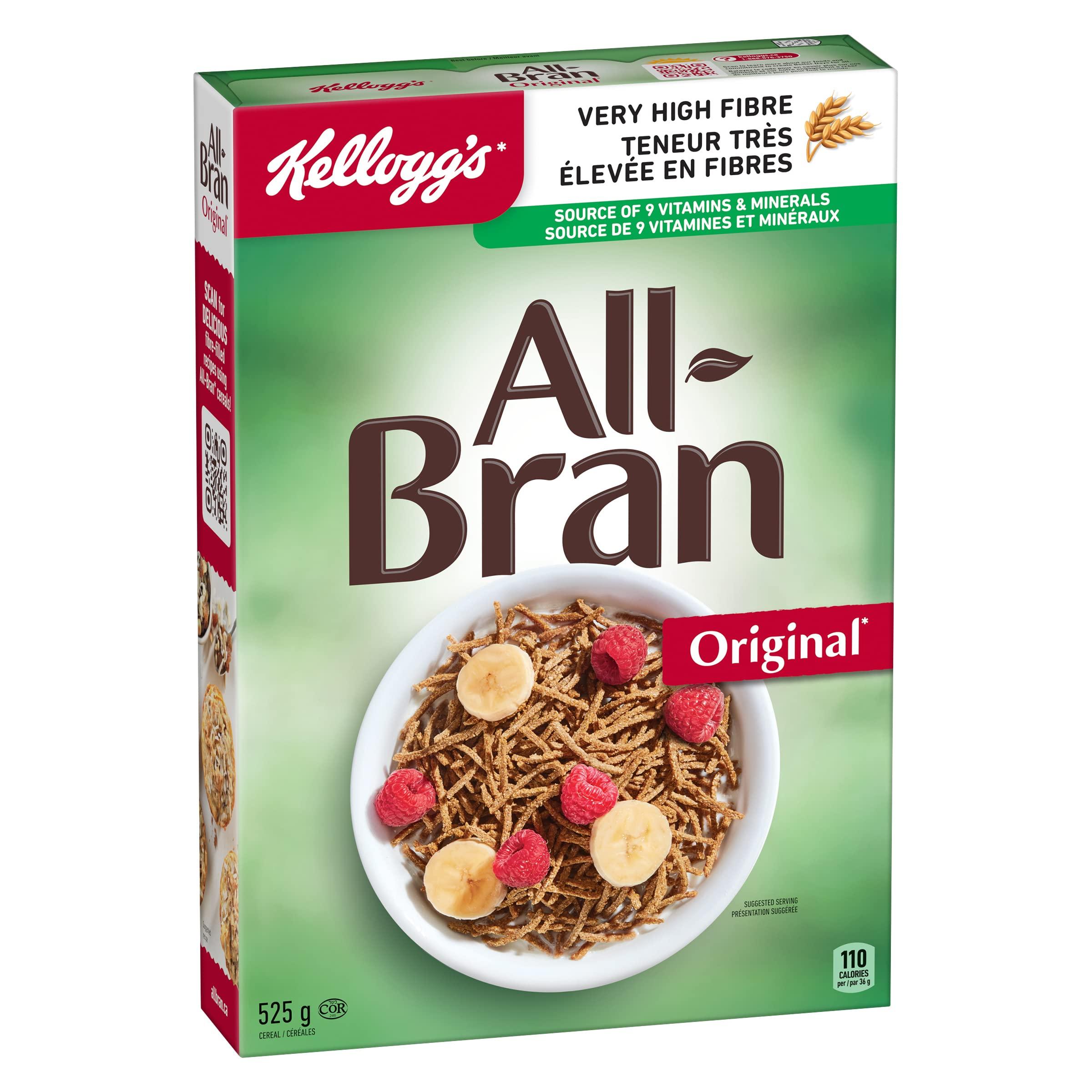 Kellogg's Kellogg's All Bran Original Cereal, 525g/18.5oz, (Imported from Canada)