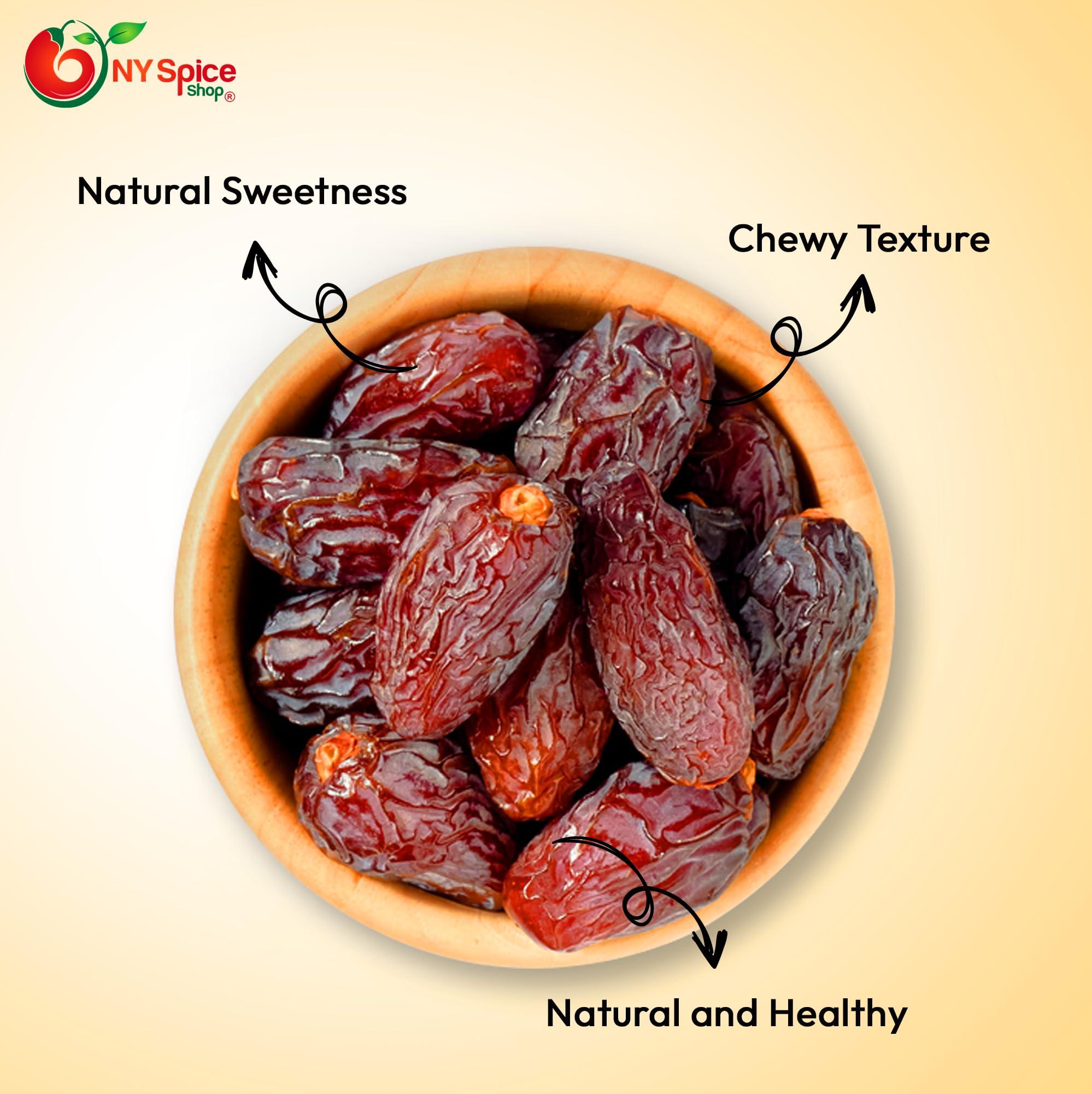 NY Spice Shop NY Spice Shop Medjool Dates - 3 Pound California Natural Delight Medjool Pitted Fresh Dates Bulk - Sweet Candied Large & Plump Chewy Texture Caramel Flavored Medjool Dates