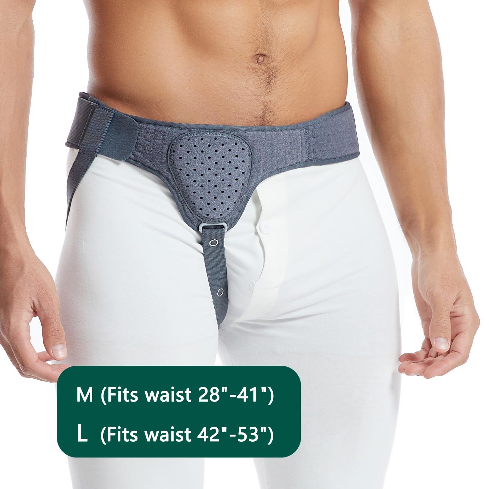 HEERTEEAJ Hernia Belt Truss for Men and Women Left or Right Side Supportive Groin Pain with Removable Compression Pads for Pre or Post-Surgical Scrotal, Femoral, Comfortable Adjustable Waist Strap Guard
