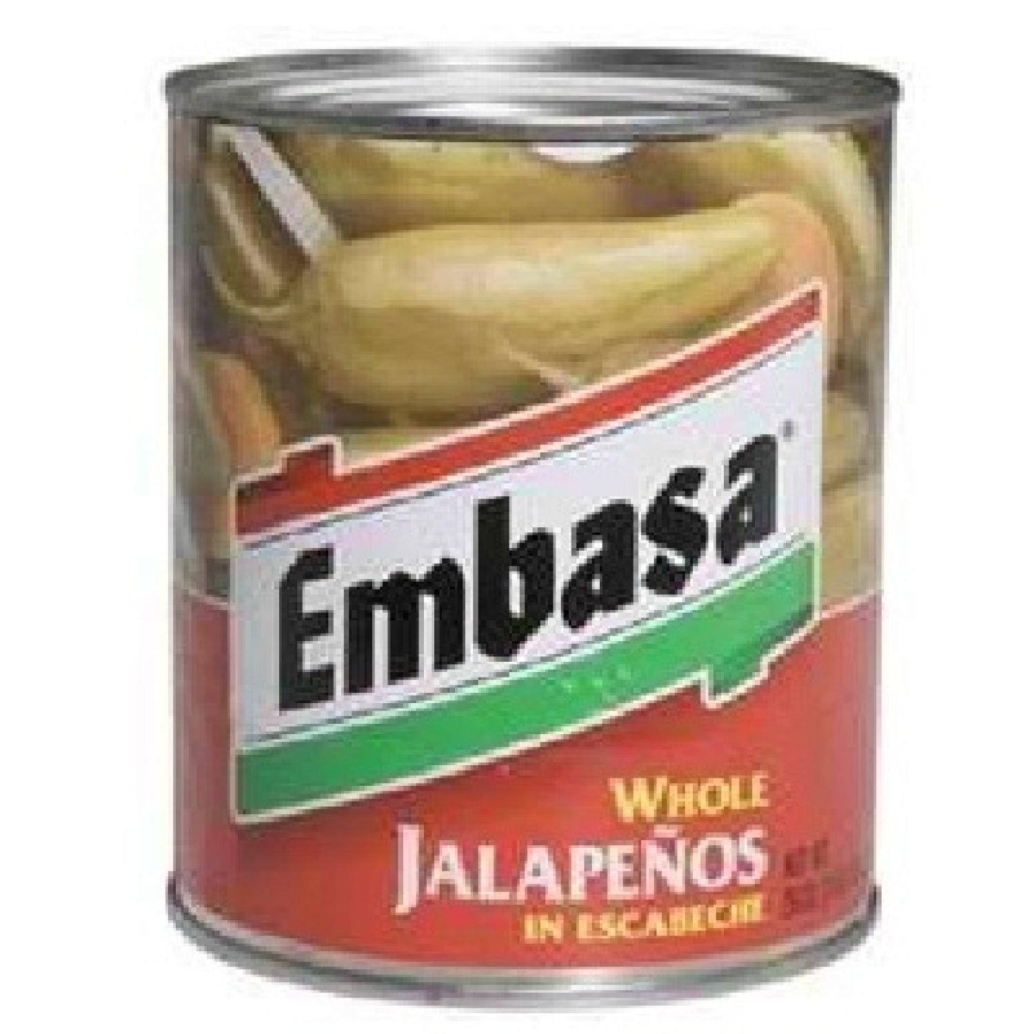Embasa Embasa Whole Jalapenos, 26 Ounce (Pack of 12)