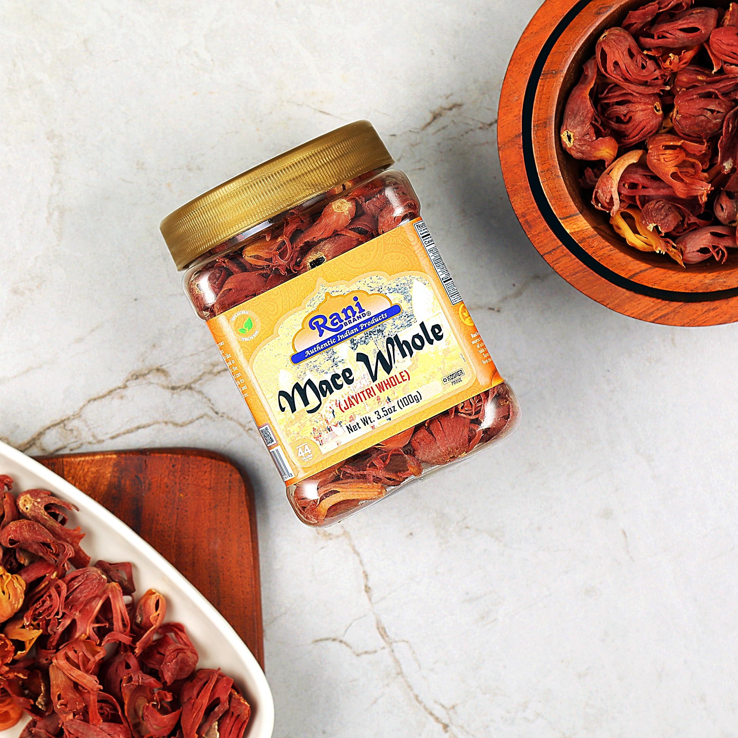 Rani Brand Authentic Indian Products Rani Mace Whole (Javathri), Spice 3.5oz (100g) PET Jar ~ All Natural | Vegan | Gluten Friendly | NON-GMO | Kosher | Indian Origin