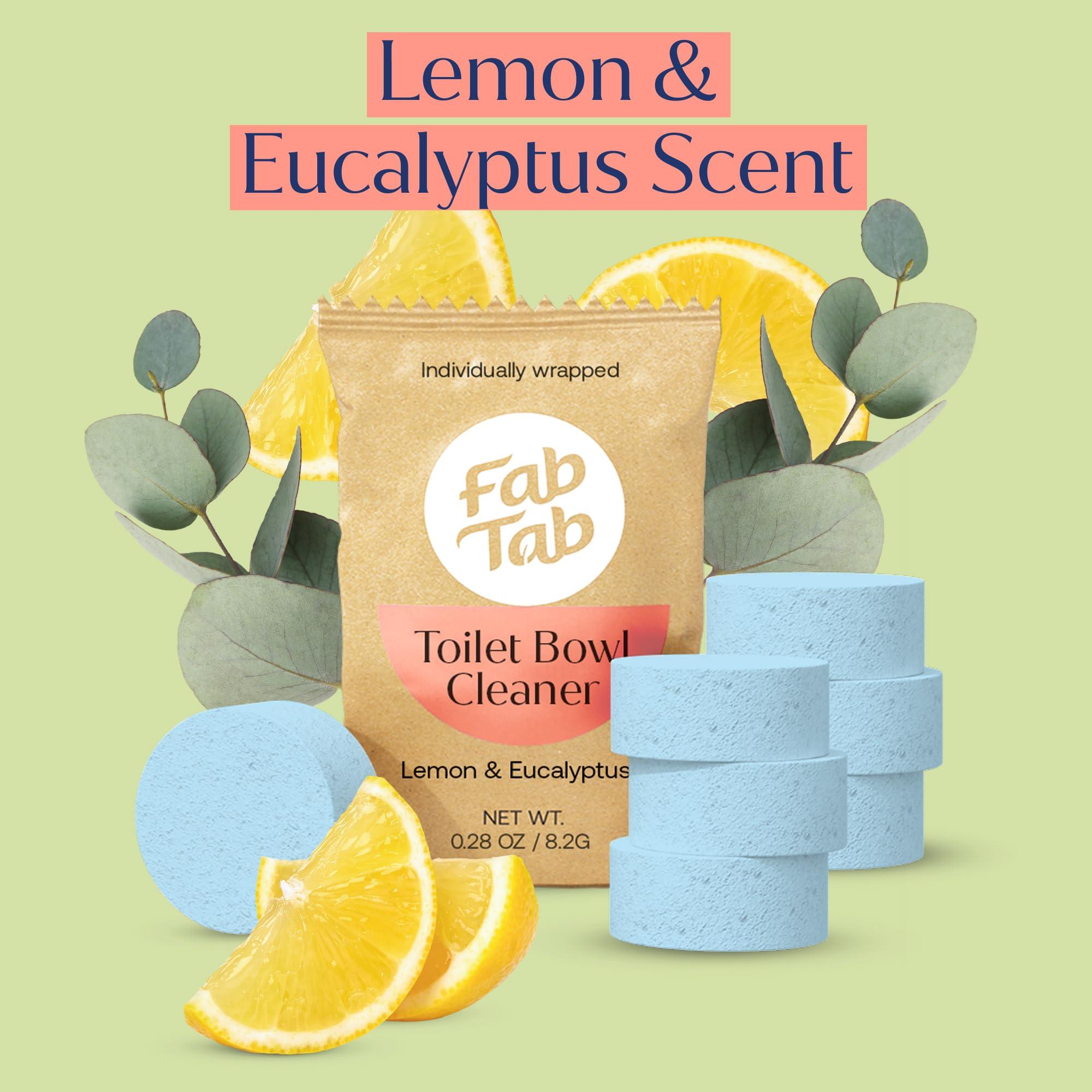 Fab Tab Fab Tab Toilet Bowl Cleaner Tablets- No Harsh Chemicals | Removes Rust & Stains | Natural Cleaning Products | Family and Pets approved Plastic-Free