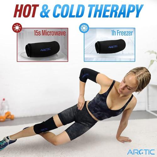Arctic Neck Relief Cold Therapy Compression Ice Sleeve, Knee Ice Pack Wrap for Injuries, Elbow, Quad & Hamstring Relief, Flexible & Reusable Cold Wrap Recovery for Meniscus, ACL, MCL, Ice & Heat Therapy (X-Large)
