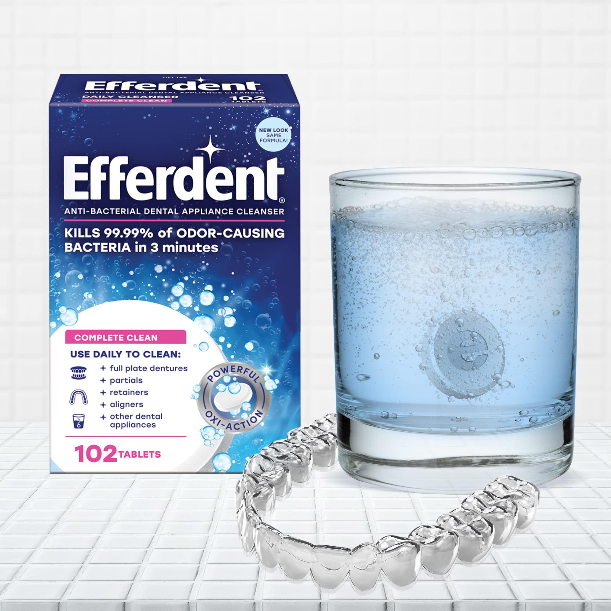 efferdent Efferdent Denture Cleanser Tablets, Complete Clean, Cleanser for Retainer and Dental Appliances, 44 Tablets