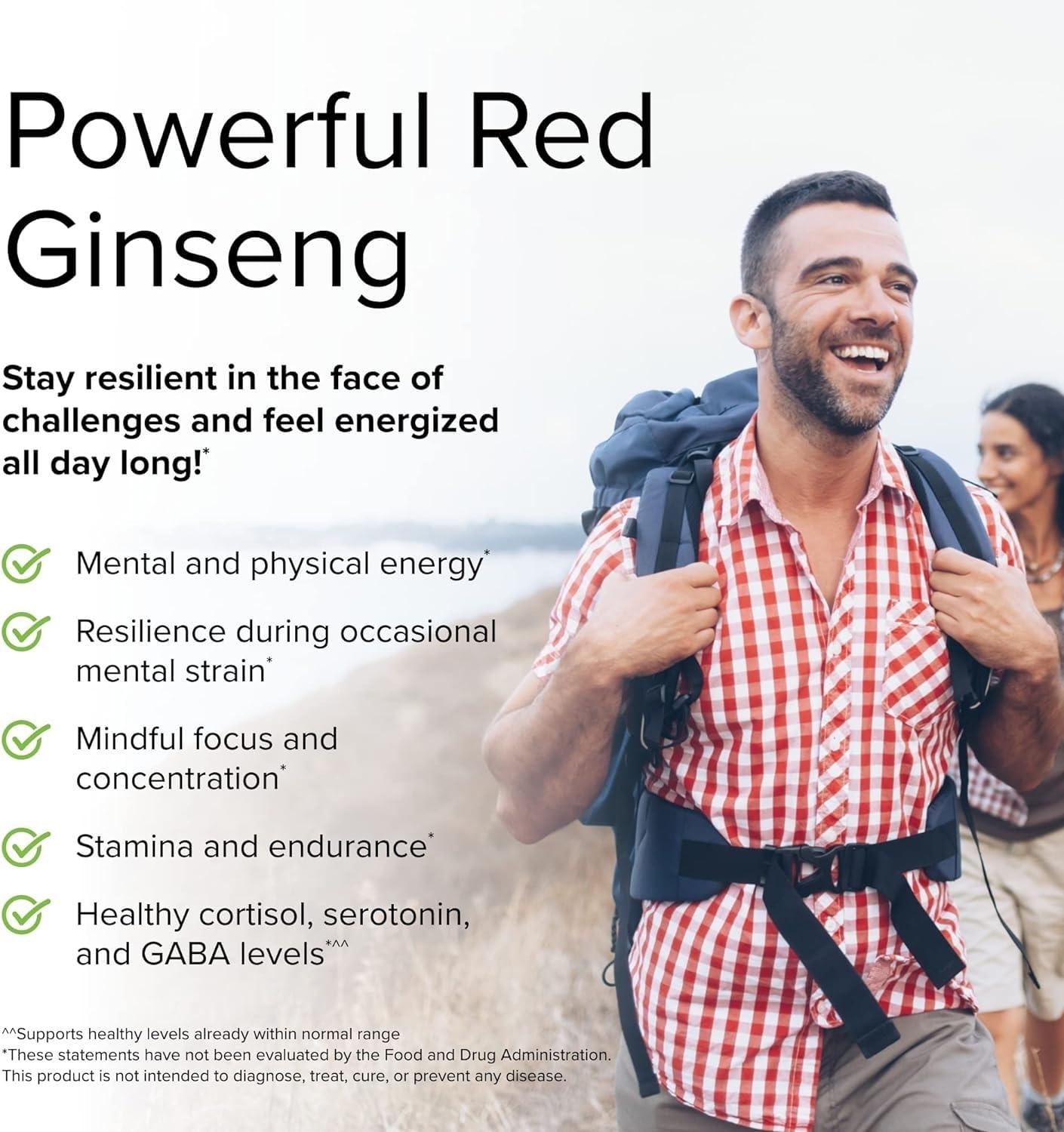 Terry Naturally Terry Naturally HRG80 Red Ginseng Energy - 30 Capsules - Red Ginseng Root Powder, Panax Ginseng, HRG80 - Non-GMO, Vegan, Gluten Free 30 Servings