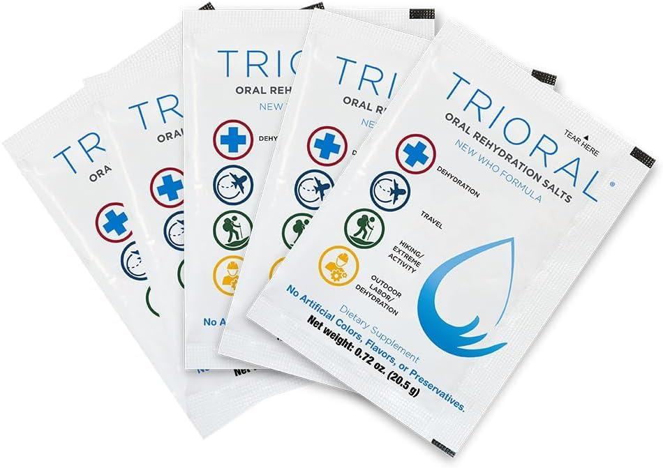 TRIORAL TRIORAL Hydration Electrolytes Powder (100Pack)-Rapid Rehydration Solution,Essential Hydrating Formula,Combat Dehydration from Workouts,Sports & More, First Aid Kit,Travel Must-Haves,Drink Mix Packets