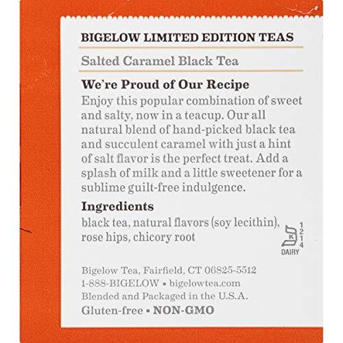Bigelow Tea Bigelow Salted Caramel Black Tea Bags, 20 Count Box (Pack of 6) Caffeinated Black Tea, 120 Tea Bags Total