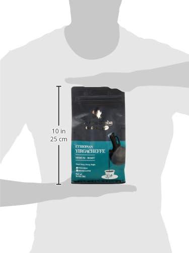 Afro Sheba Coffee Afro Sheba Coffee - Whole Bean Medium Roast Coffee - Full Body - Ethiopian Single Origin - Ground - Low Acid - Washed & Natural - 1 lb (16 oz) (Yirgacheffe)