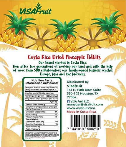 Tropi Snack TropiSnack Simply Natural Dried Pineapple Tidbits No Sugar Added Gluten Free Fat free Vegan Kosher 6 pack 1.76 oz each