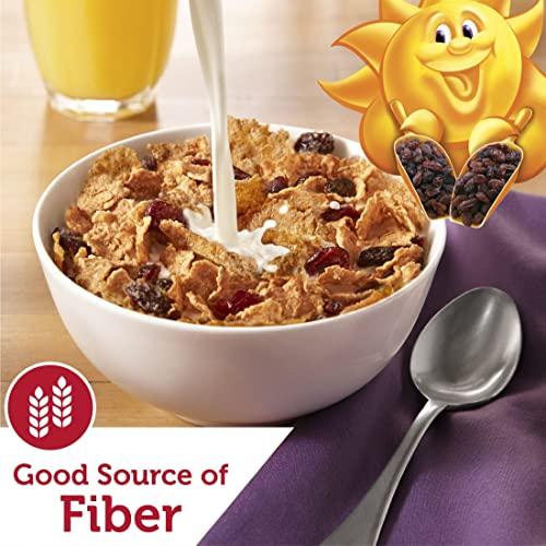 Raisin Bran Kellogg\'s Raisin Bran Cold Breakfast Cereal, Fiber Cereal, Heart Healthy, Original with Cranberries, 14oz Box (1 Box)