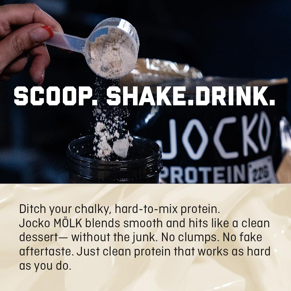 Jocko Fuel Jocko Mlk Whey Protein Powder 22g Protein - Low Sugar Monk Fruit Blend - Muscle Recovery & Growth, Packaging May Vary (31 Servings, Vanilla Milkshake)