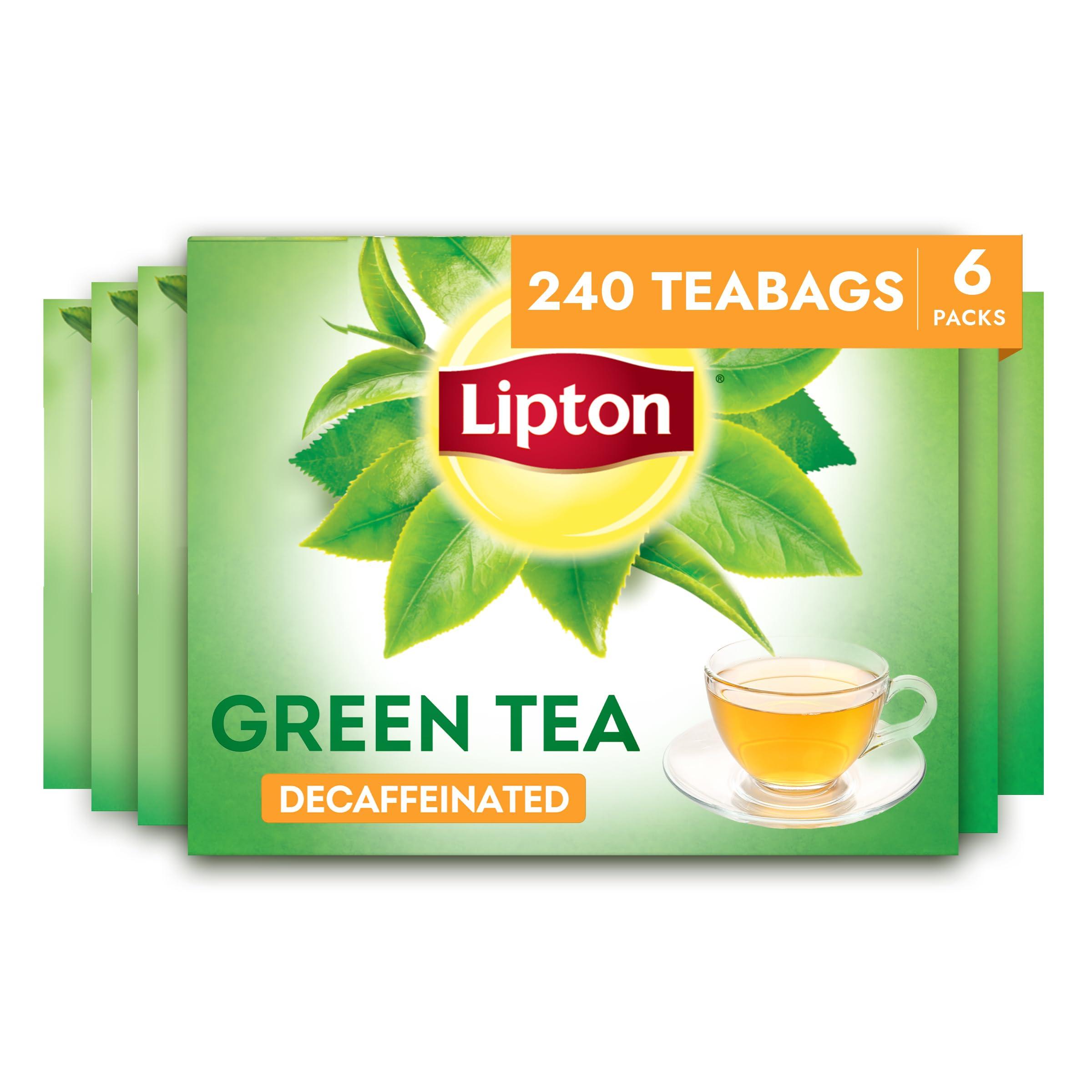 Lipton Lipton Decaf Green Tea Bags, Unsweetened Teabags for Hot or Iced Tea with Caffeine and Flavonoids, 240 Total Bags (40ct - Pack of 6)