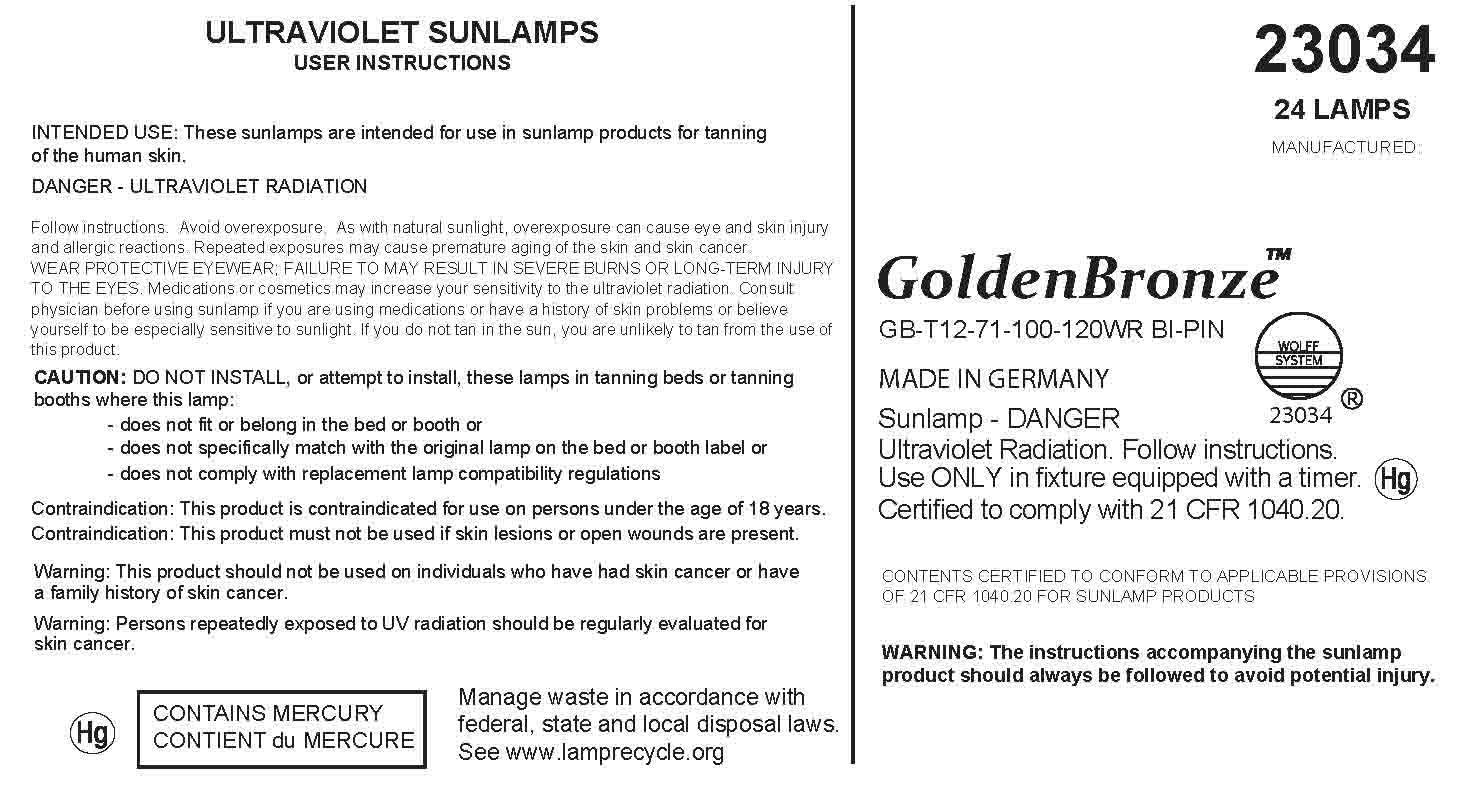 Wolff Wolff GoldenBronze FR71 T-12, Reflector 100/120WR Bi-Pin Tanning Bulbs (32)