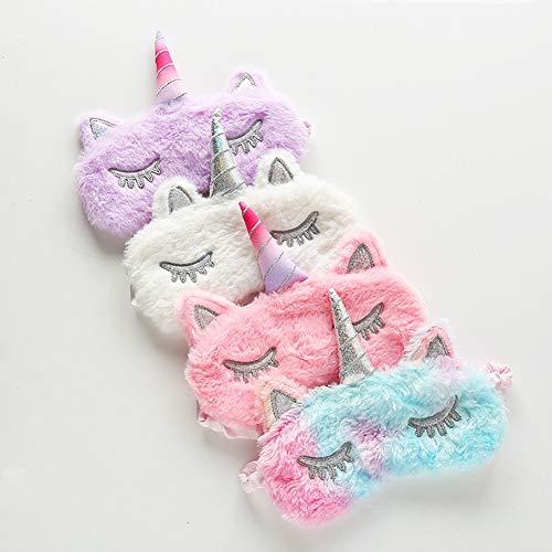 Magik Magik Unicorn Animal Eye Mask Soft Plush Sleep Masks Home Sleeping Light-Weighted Blindfold Home Traveling Cute Kid Women Adult (Unicorn Pink&Blue)