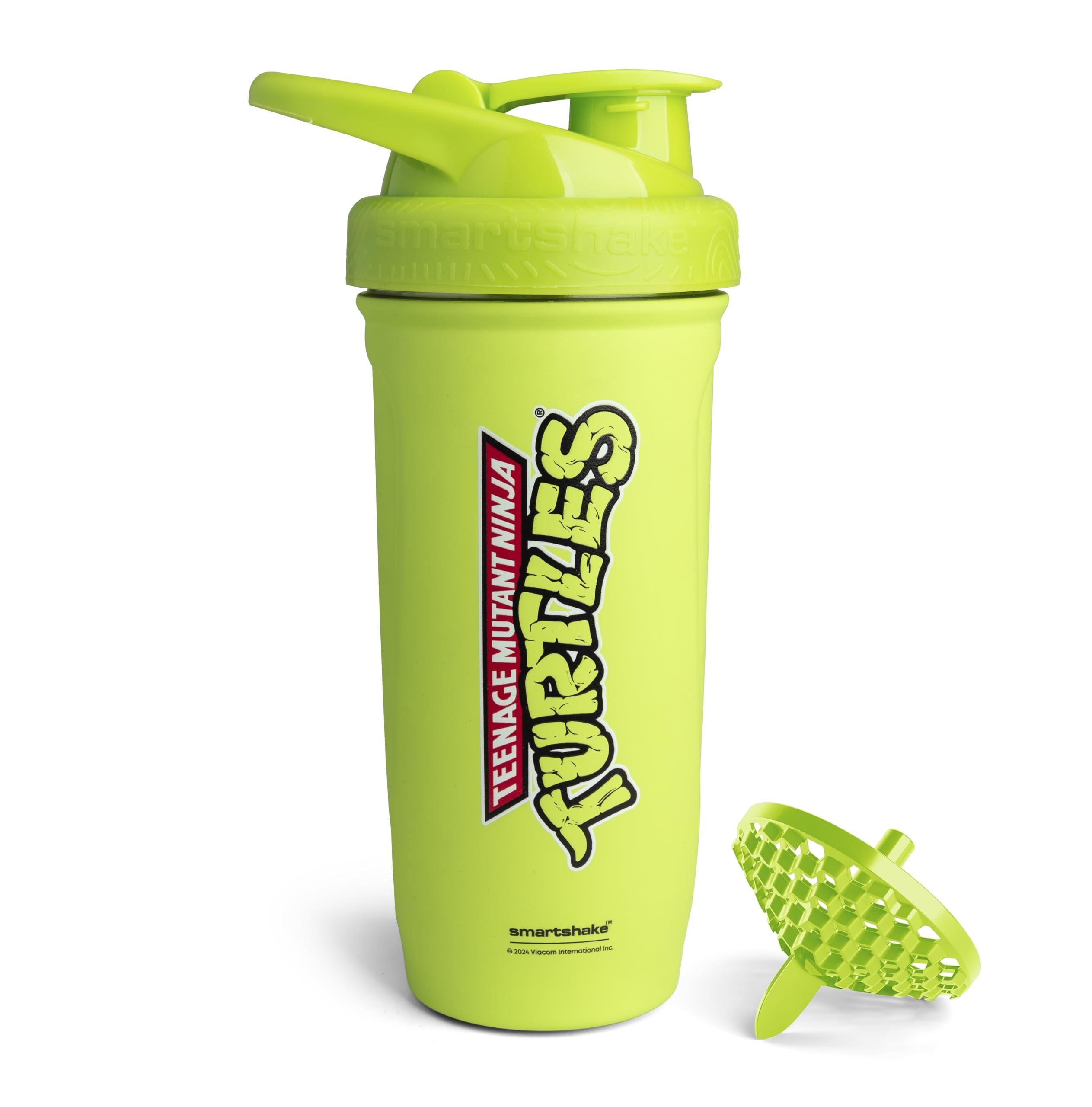 Smartshake Smartshake TMNT Reforce Stainless Steel Protein Shaker Bottle 900 ml | 30 oz - Leakproof Screw-on Lid - BPA Free Unisex - Non Insulated - Light Green