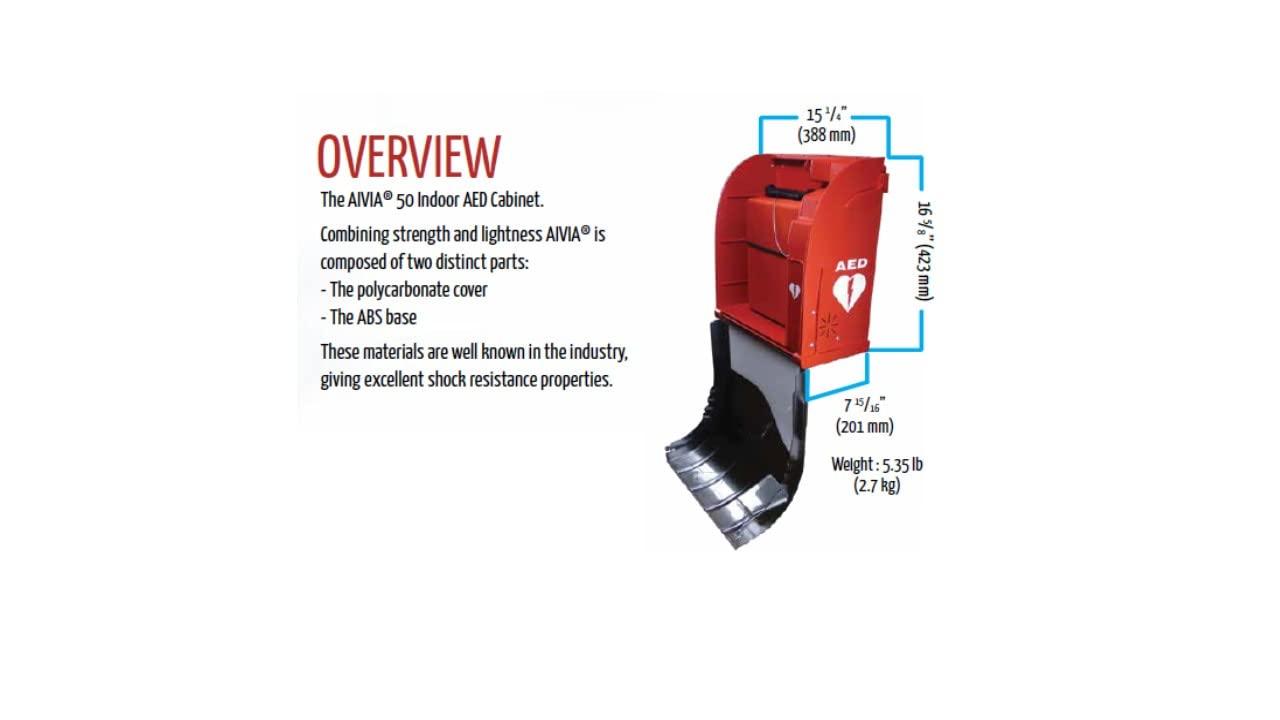 AIVIA - HD1PY AED Indoor Wall Cabinet for Automated External Defibrillator, AIVIA® 50